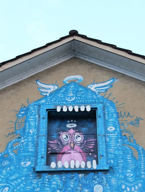 Blue Skull Arthouse Zürich Graffiti